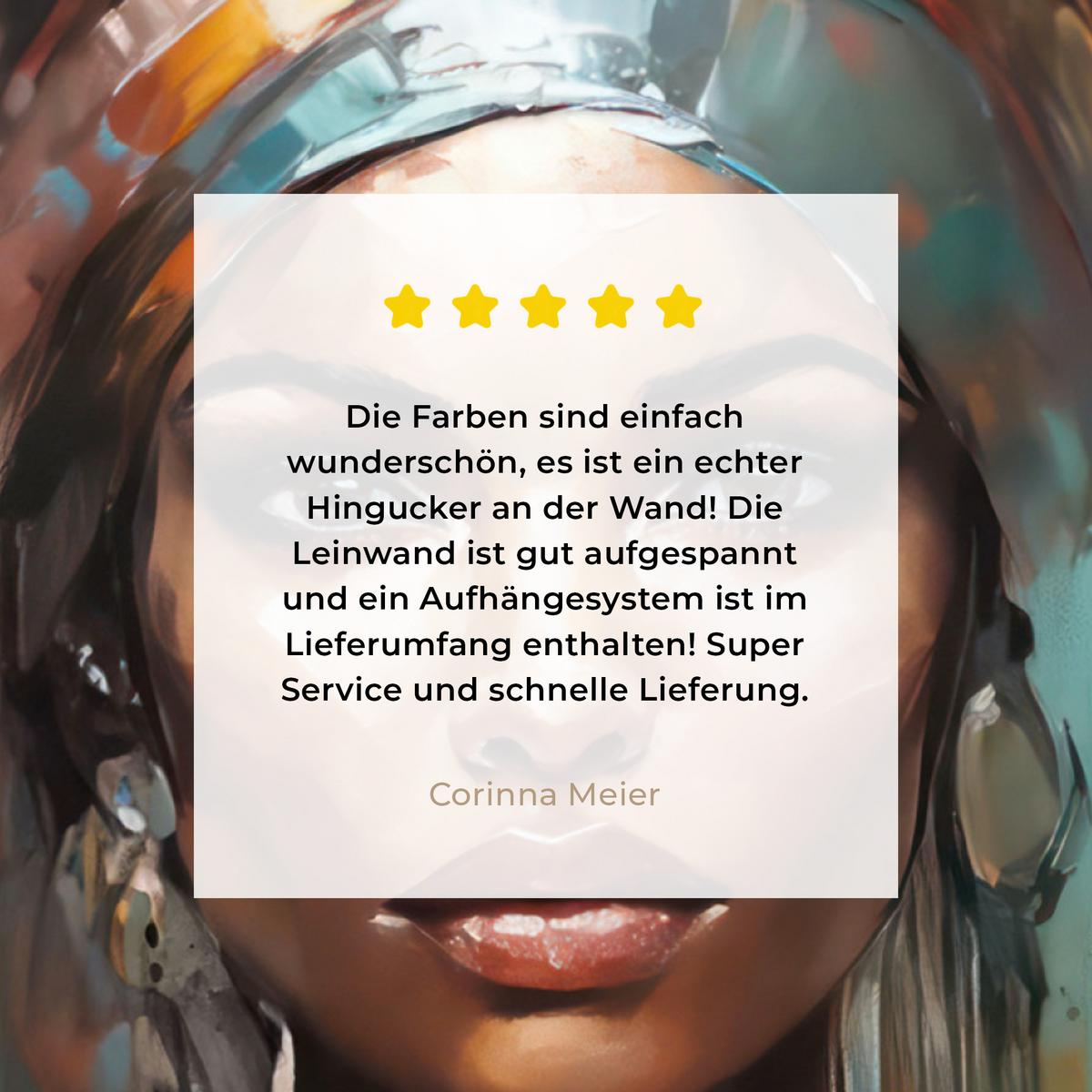 LEINWANDBILD Frau - Kunst - Schmuck - Porträt Deko Groß 90x90 cm - Blaugrau, Textil (90/90cm) - MuchoWow