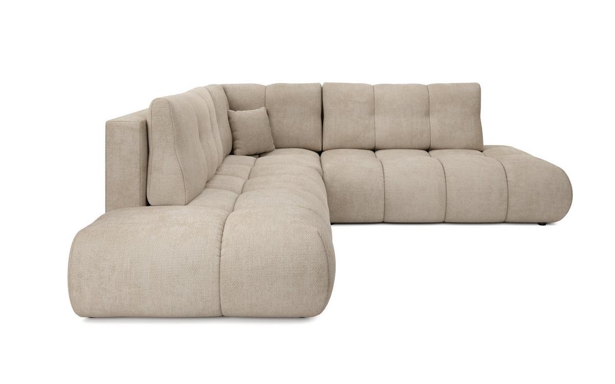 ECKSOFA DUCA II R-S Beige Chenille mit Schlaffunktion - Sandfarben, Holz (266.5/266.5cm) - MASSENO