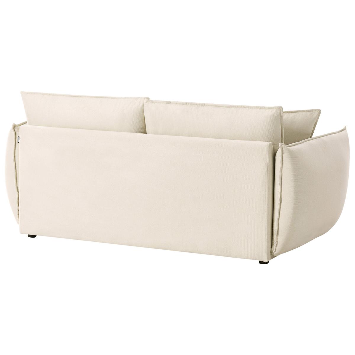 3-SITZER-SOFA Stoff Hellbeige Kunes - Beige, Textil (190/82/92cm) - Beliani