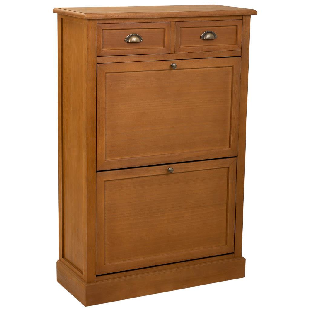 SCHUHSCHRANK aus Holz 80x33x120 cm - Braun, Holz (86/38/126cm) - Wanderlust