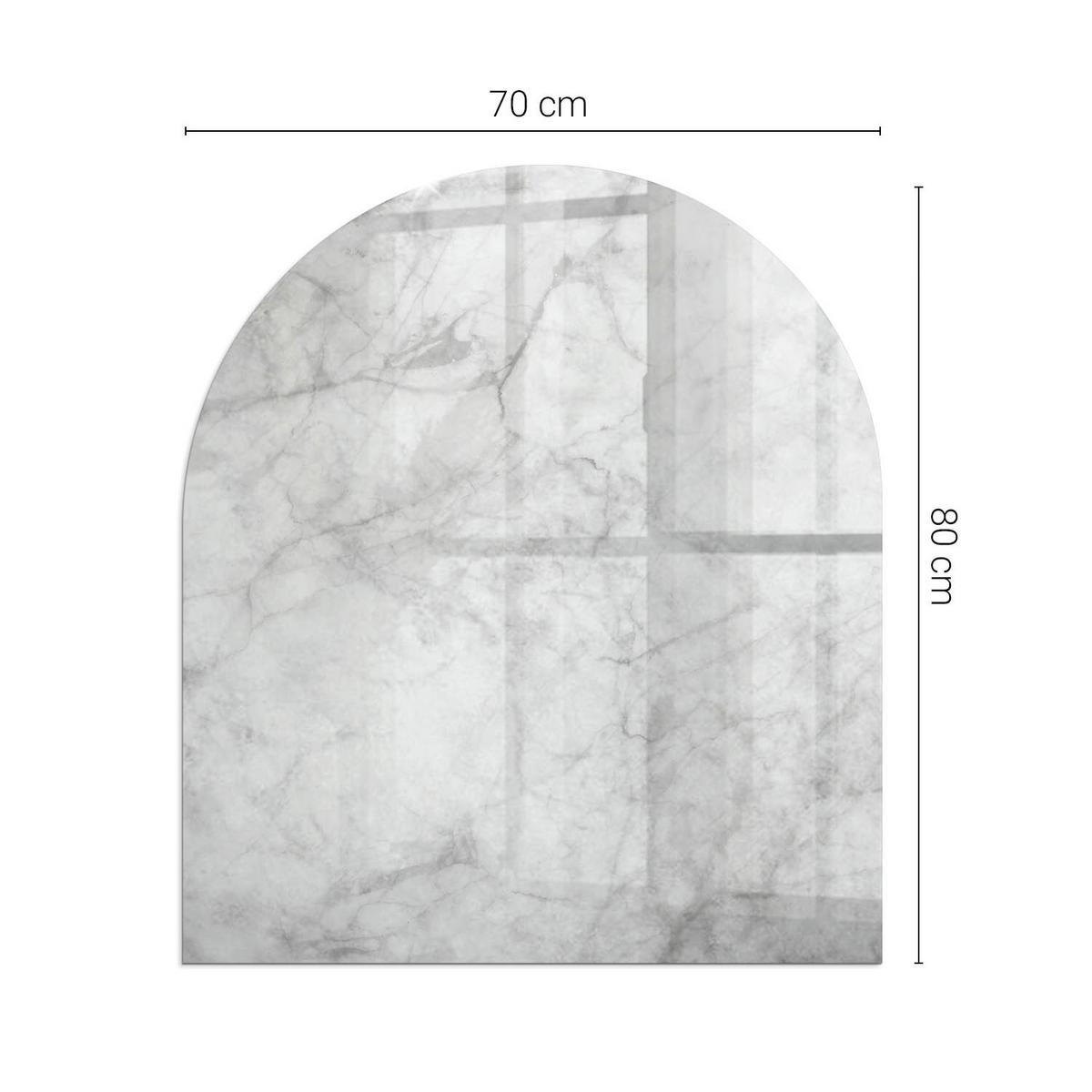 GLASPLATTE für Kamin 80x70 cm - Grau, Glas (80/70/0.4cm) - TULUP