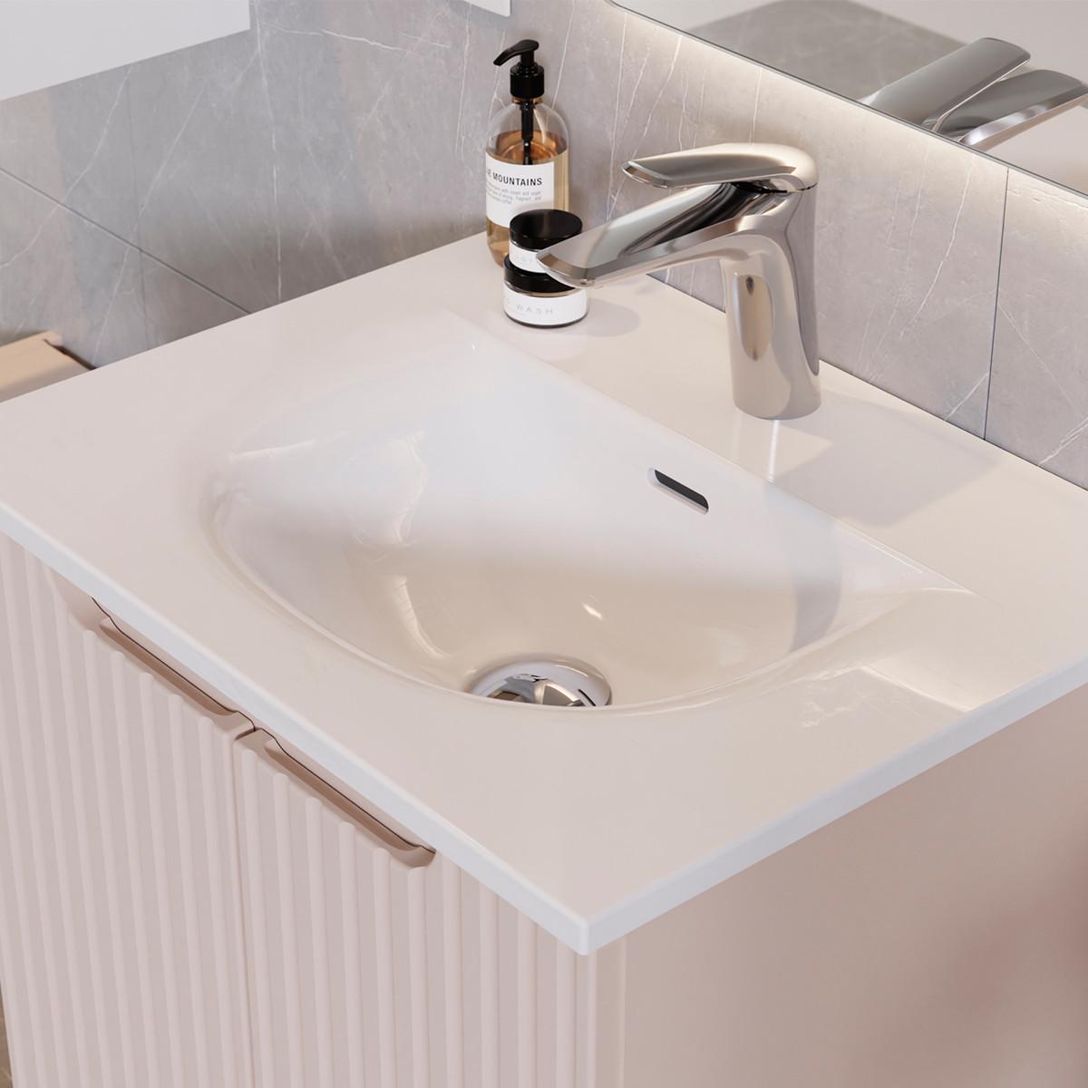 WASCHTISCH 60cm Riva Weiß - Weiß, Holzwerkstoff (60/57/40cm) - Petits-meubles