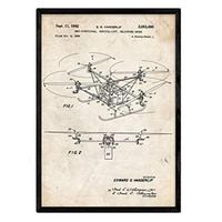 POSTER Drohne Hubschrauber Patent A3 Rahmenlos - Klar, Papier (29.7/5/42cm) - Nacnic