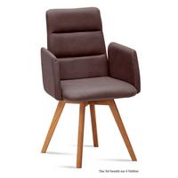 ARMLEHNSTUHL (6er-Set) Dobka 52x92x60 Eiche geölt/Braun - Eichefarben/Braun, Kunststoff (60/92/52cm) - 58aufmkessel