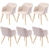 ESSZIMMERSTUHL Beige 6er-Set - Beige/Creme, Textil (53/78/60cm) - MCW