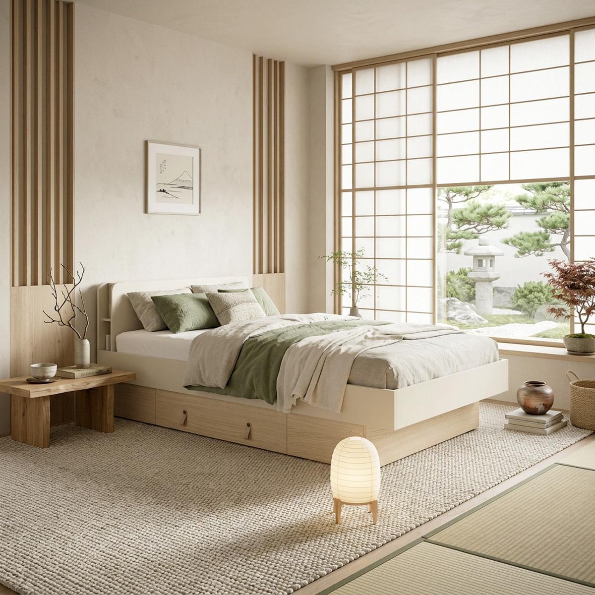 BETT Sorella 120x200 cm mit Lattenrost und Bettkasten-Schublade, mit Matratze 26 cm, Macadamia + Eiche Mavelie - Eichefarben/Beige, Leder/Holzwerkstoff (120/200cm) - Beautysofa