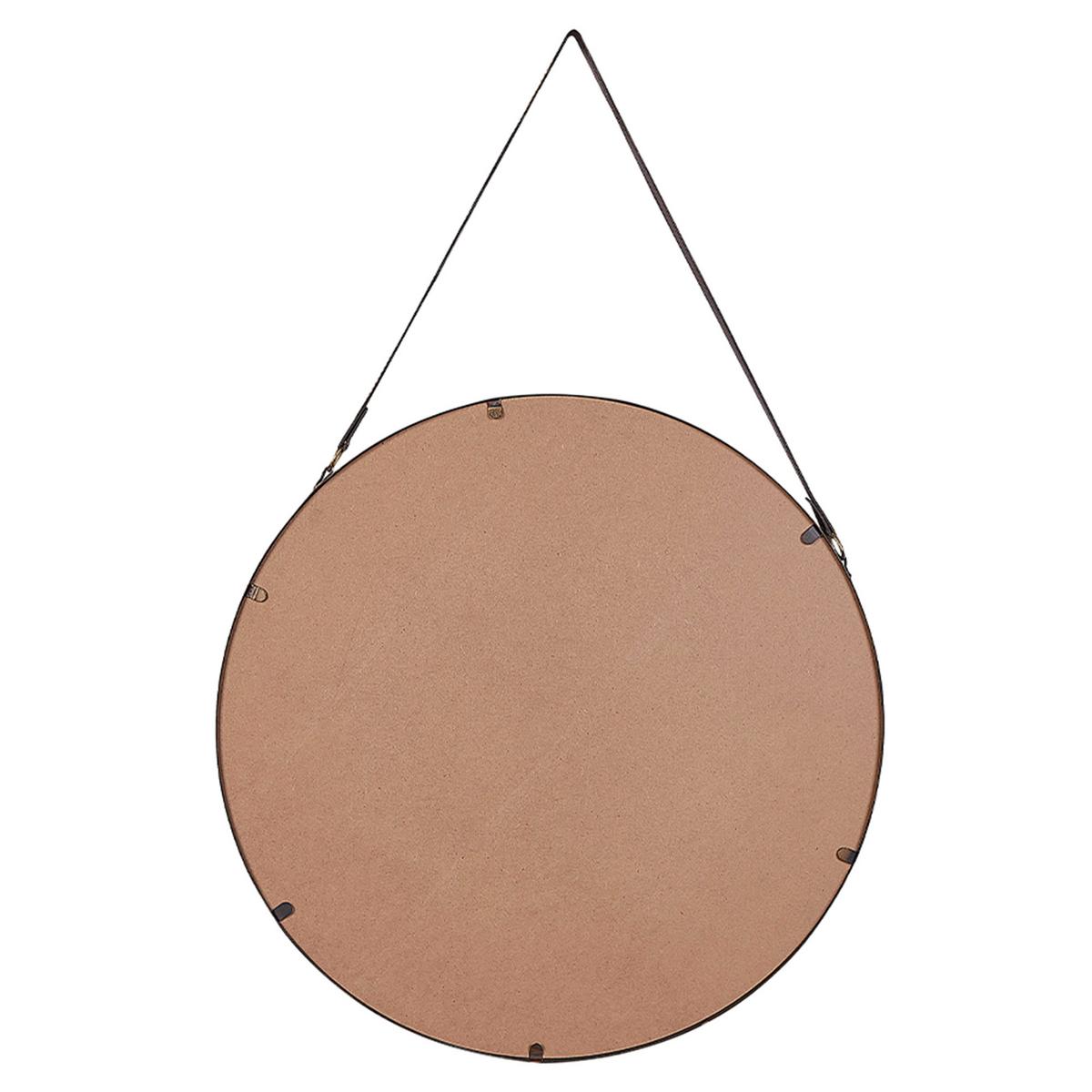 WANDSPIEGEL gold mit Aufhängeband 60 cm Autun - Goldfarben/Braun, Metall (60/60/3cm) - Beliani