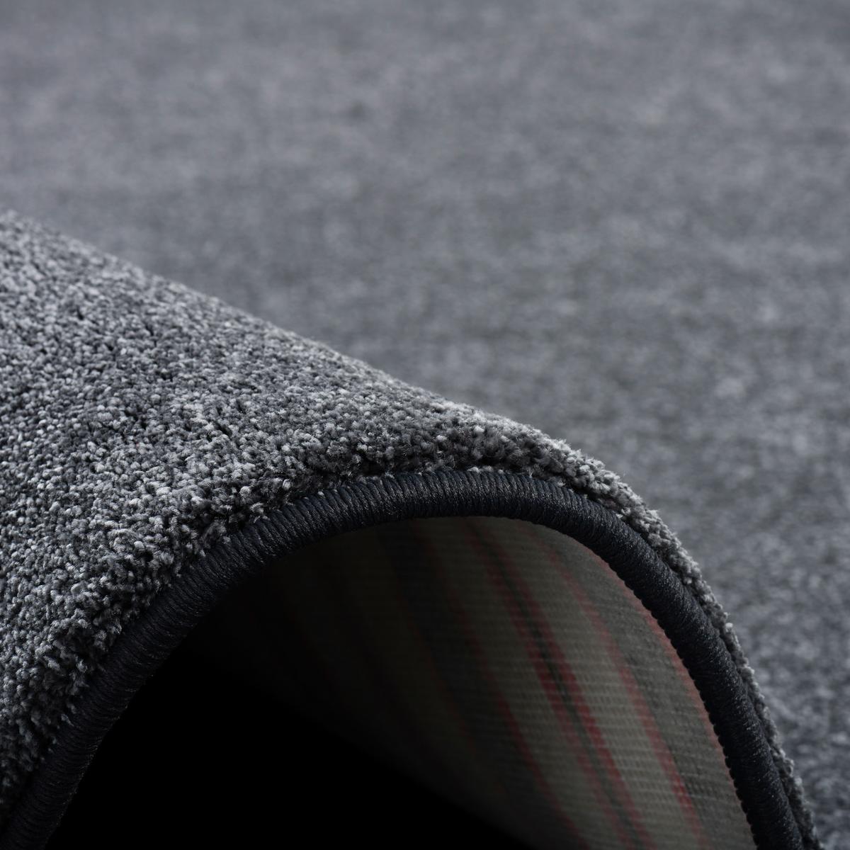 HOCHFLOR LUXUS VELOURS TEPPICH TOUCH RUND - Anthrazit, Textil (100/100cm) - Snapstyle