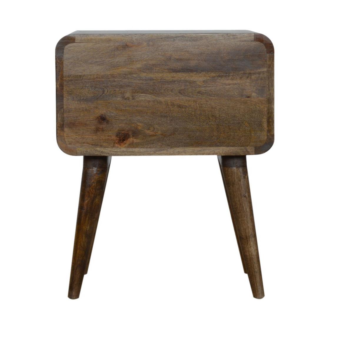 NACHTTISCH Grau gewaschenes Finish, 2 Schubladen, Grau und Braun - Graubraun/Braun, Holz (35/55/45cm) - Artisan Furniture