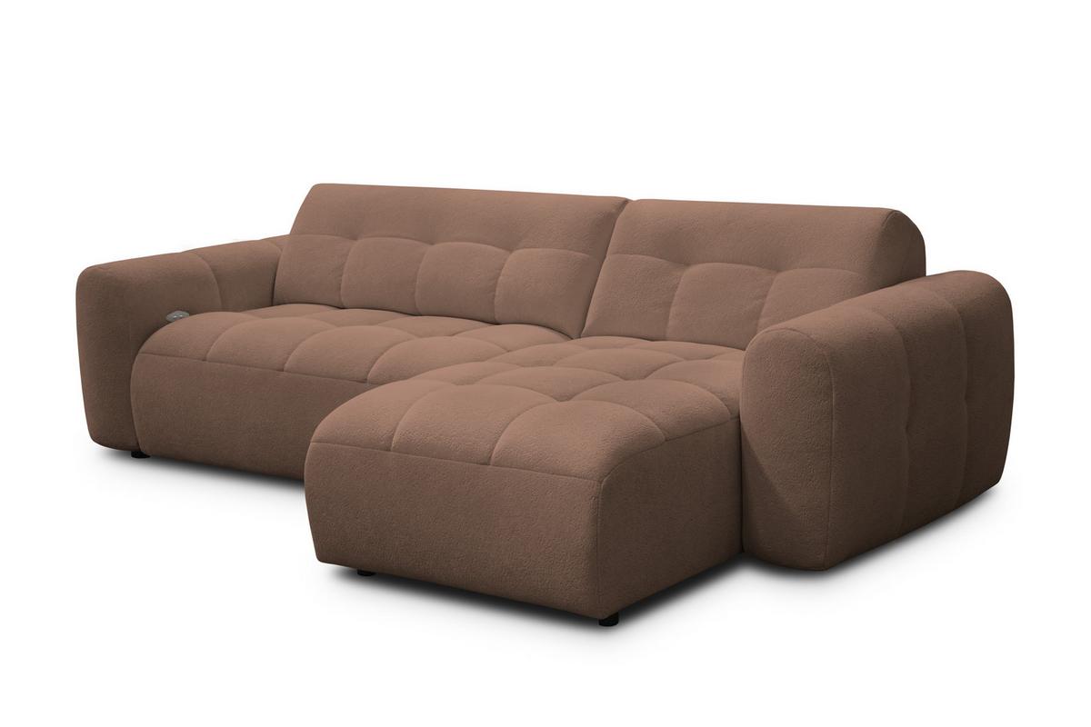 ECKSOFA LUMERO 4-Sitzer RECHTS, braun - Schwarz/Braun, Holz/Textil (275/166cm) - Courtois Laville