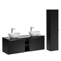 BADMÖBEL 140cm Éros 2er-Set Schwarz - Schwarz, Holzwerkstoff (140/48/46cm) - Petits-meubles