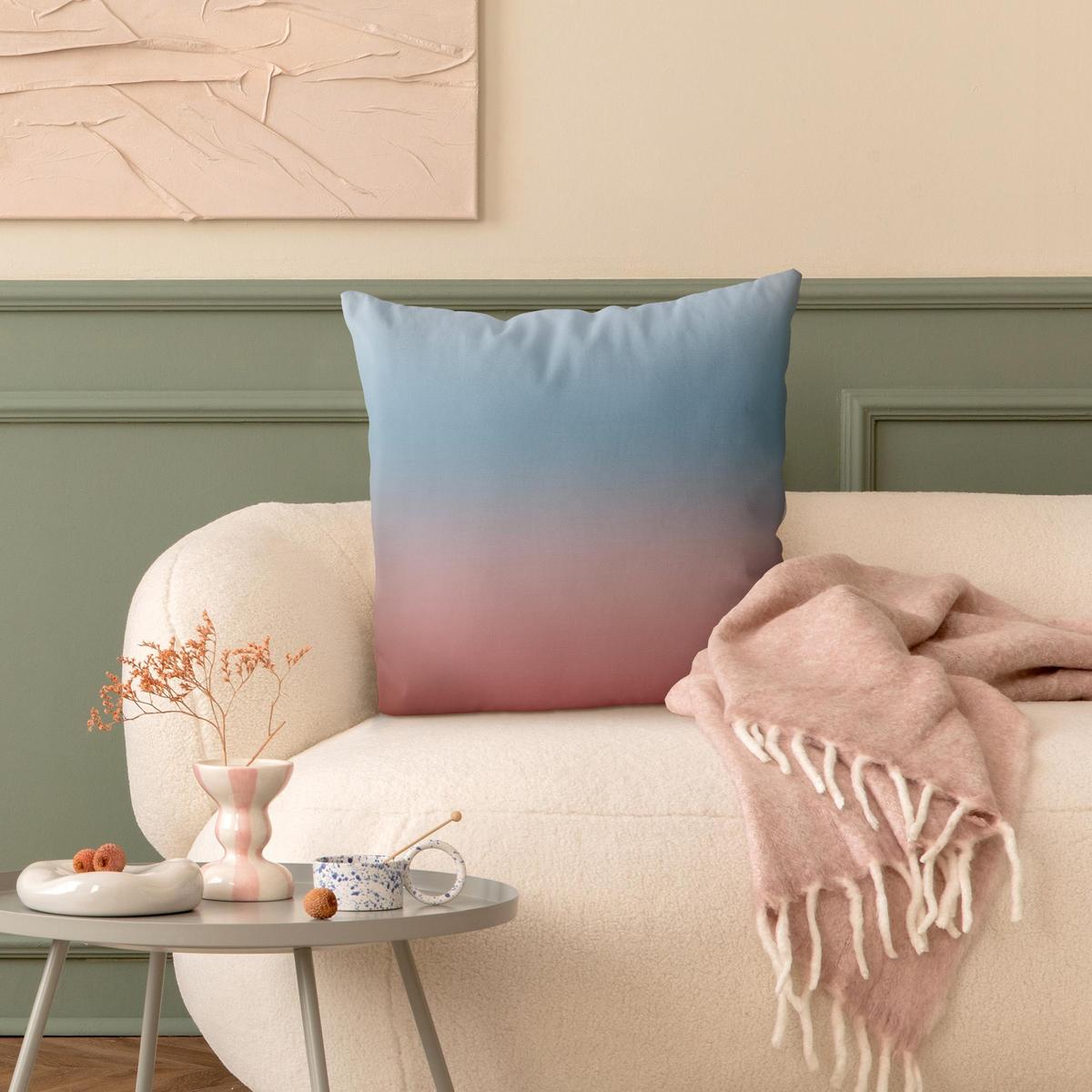 DEKOKISSEN Blau-Rosa Farbverlauf 50/50 cm - Blau, Textil (50/50/10cm) - Bilderwelten
