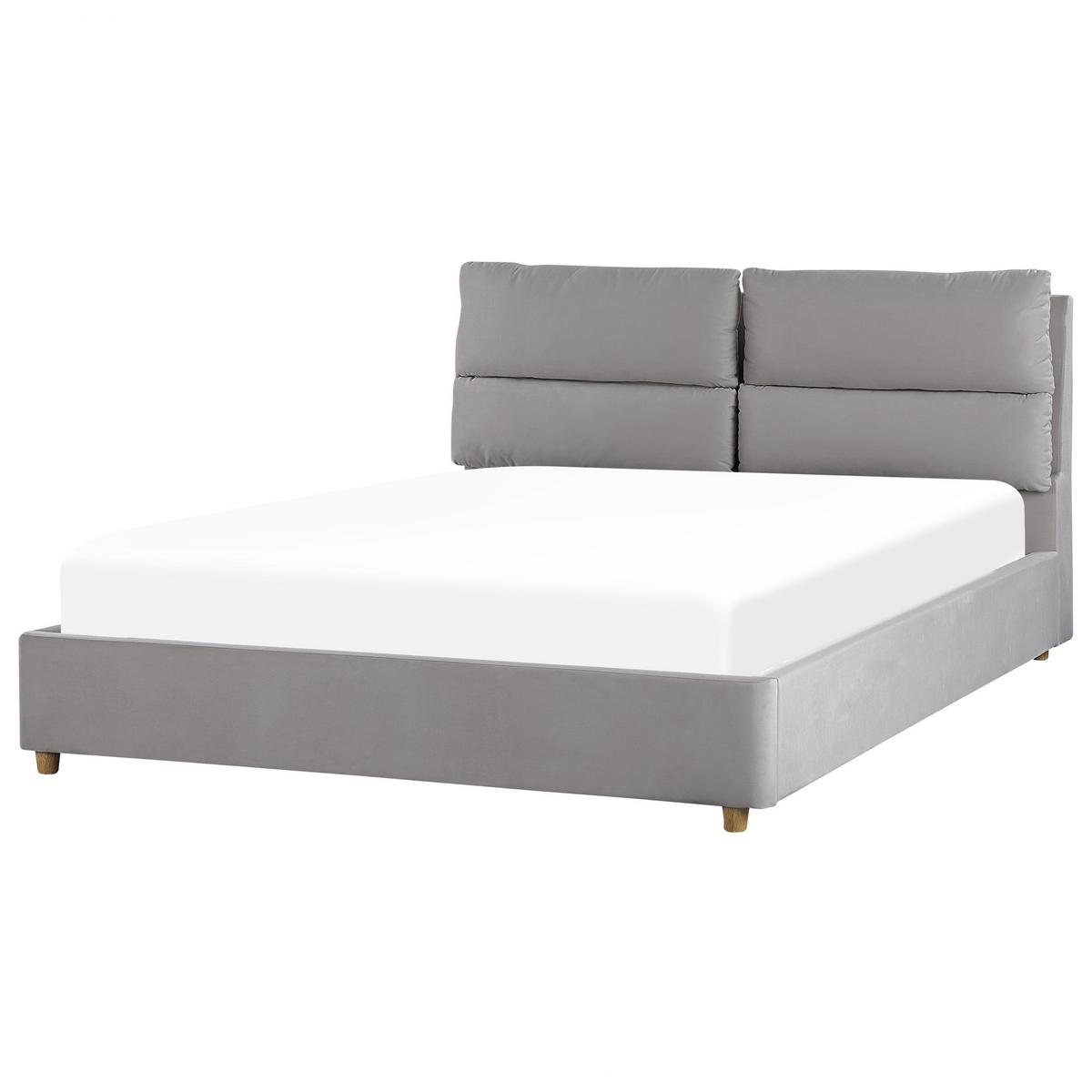 POLSTERBETT 160/200cm Hellgrau Batilly - Hellgrau, Textil (160/200cm) - Beliani