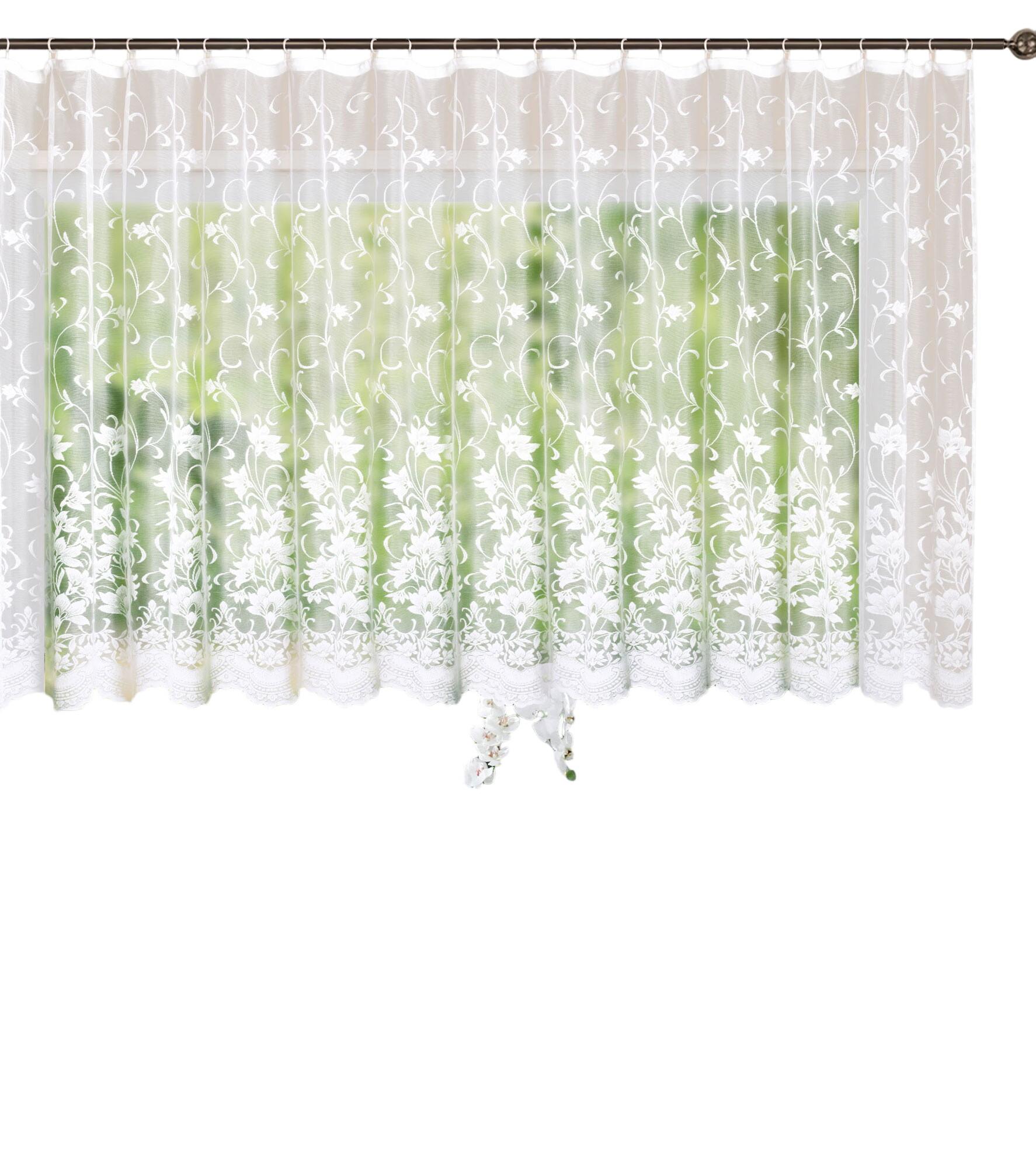 VORHANG BLUMENMUSTER HxB 145x600 cm Weiß - Weiß, Textil (600/145cm) - Gardinenbox