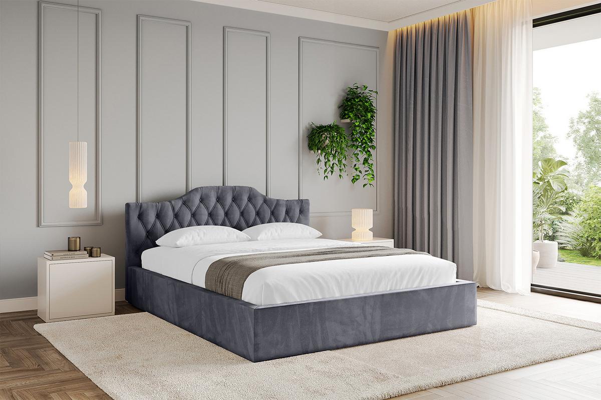 POLSTERBETT mit Bettkasten und Lattenrost, Boxbett ohne Matratze - FALIO-V1 120x200 Dunkelgrau - Dunkelgrau, Holzwerkstoff/Textil (120/200cm) - ALTDECOR