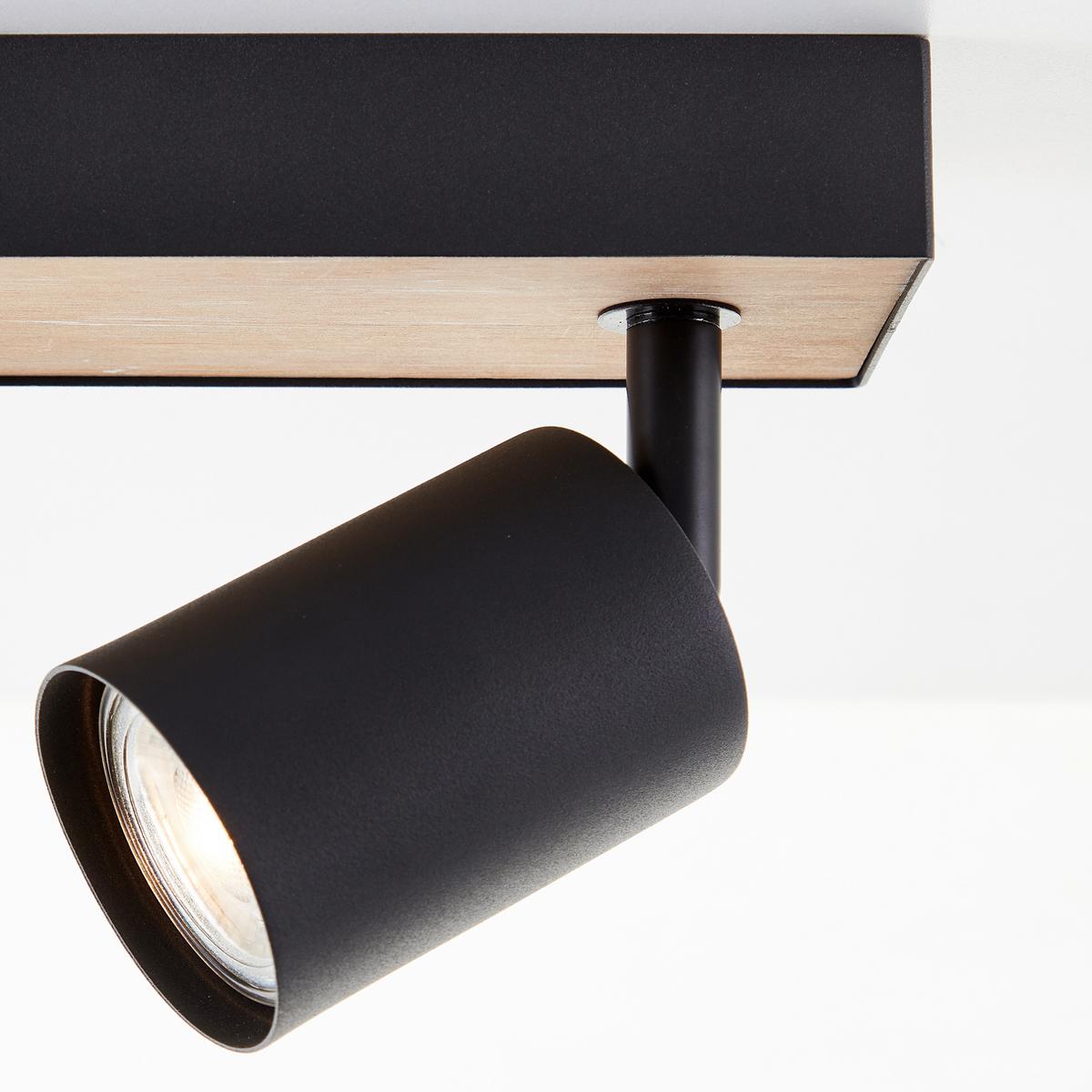LED SPOT Jello Wood Schwarz/Holz 8/42/15,3 cm - Multicolor, Metall (8/42/15.3cm) - Brilliant