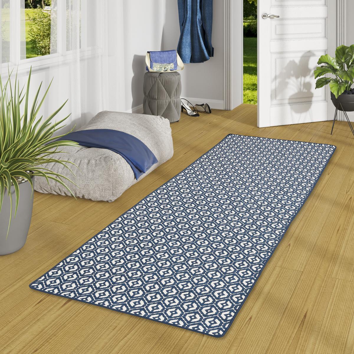 IN- UND OUTDOOR TEPPICH LÄUFER BEIDSEITIG CAPE COD - Blau, Textil (80/160cm) - Snapstyle