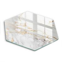 GLASPLATTE 40 cm Heller Marmor mit Gold - Creme, Glas (40/40cm) - Wallfluent