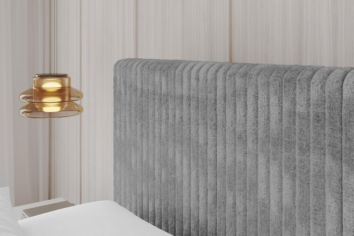 POLSTERBETT mit Bettkasten, Fußteil und Lattenrost, Boxbett mit Matratze H3/H4 - ALOVA-Z-V1 120x200 Hellgrau - Hellgrau, Holzwerkstoff/Textil (120/200cm) - ALTDECOR