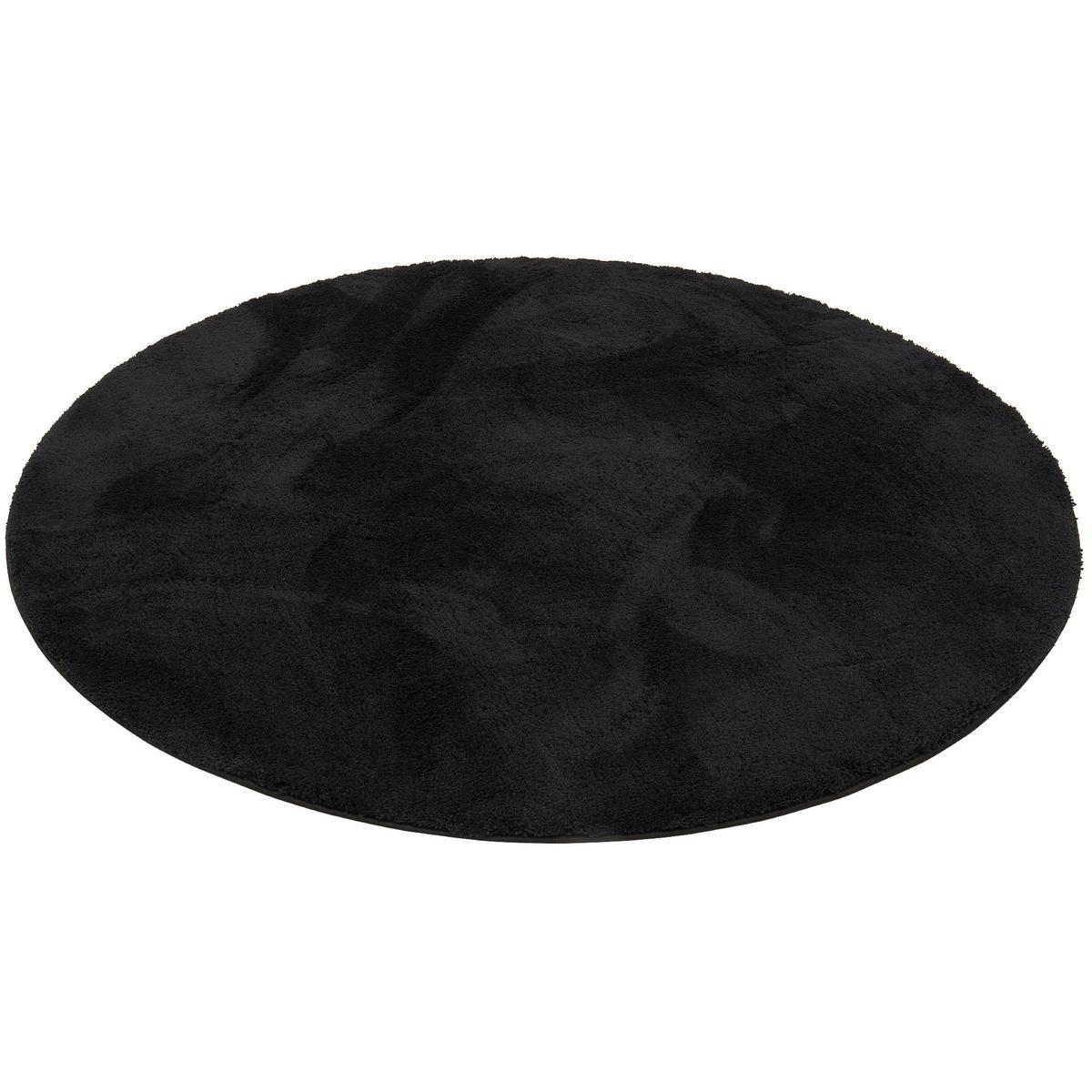 HOCHFLOR SUPER SOFT TEPPICH SILKY RUND - Schwarz, Textil (200/200cm) - Pergamon