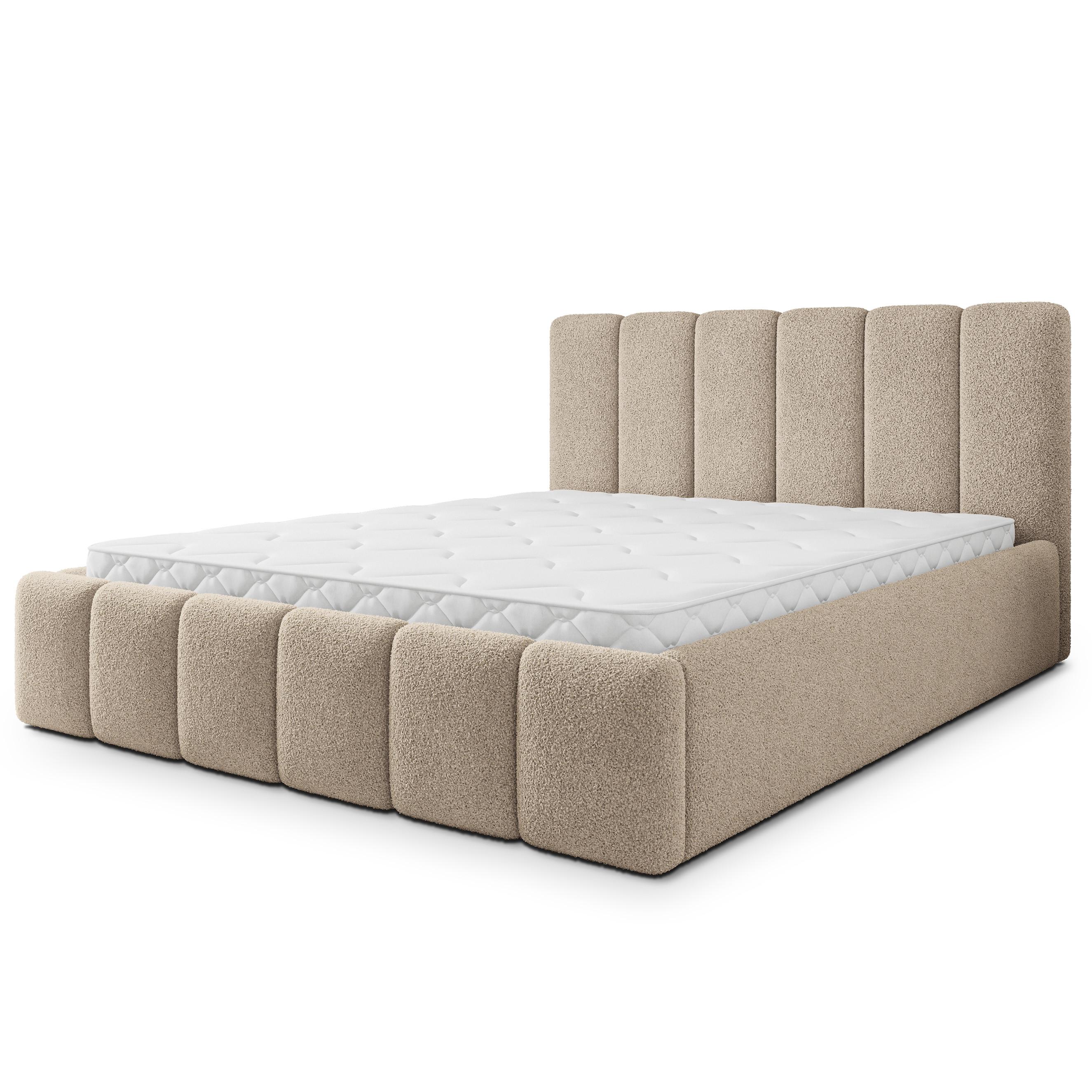 POLSTERBETT ATTORA Q 140x200 cm mit Bettkästen - Beige - Beige, Holz (140/200cm) - MASSENO
