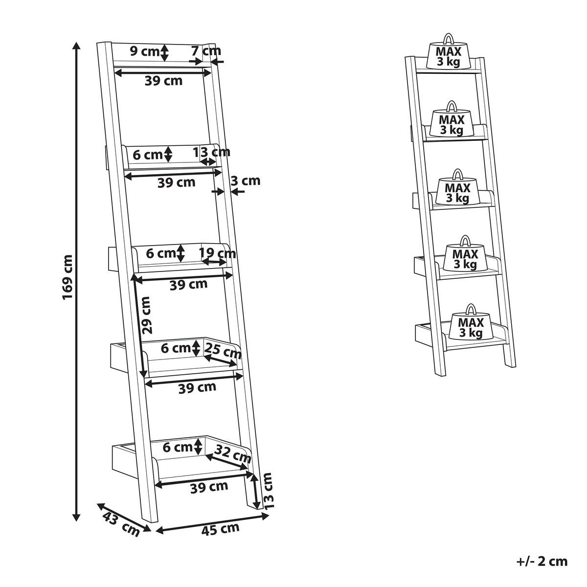 BÜCHERREGAL 5 Fächer Dunkelbraun Mobile Duo - Dunkelbraun, Holzwerkstoff (45/169/43cm) - Beliani