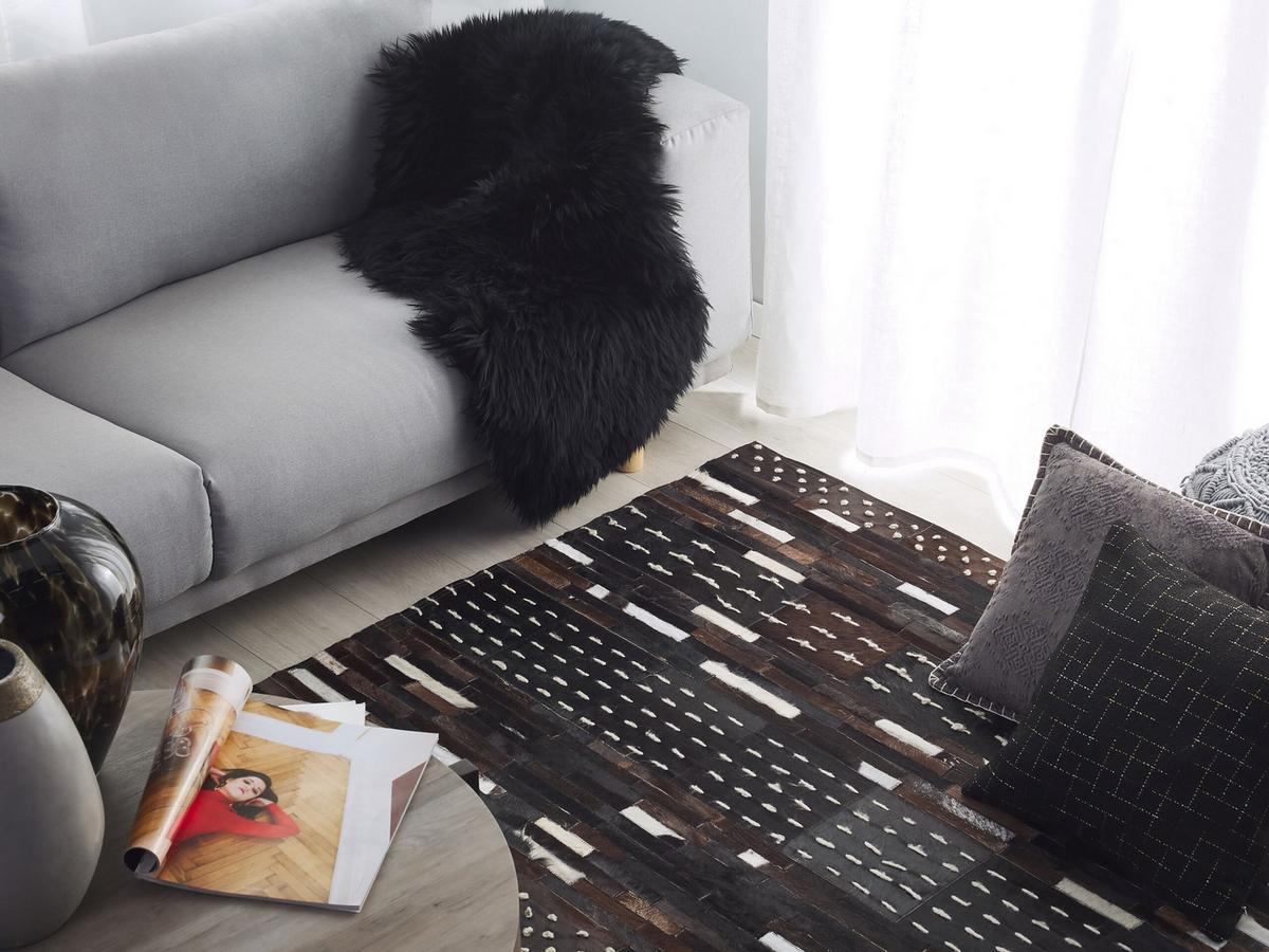 KURZFLOR-TEPPICH Akseki 230/160 cm - Braun, Fell (160/230cm) - Beliani