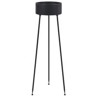 PFLANZENSTÄNDER Metall schwarz 88 cm Leika - Schwarz, Metall (88cm) - Beliani