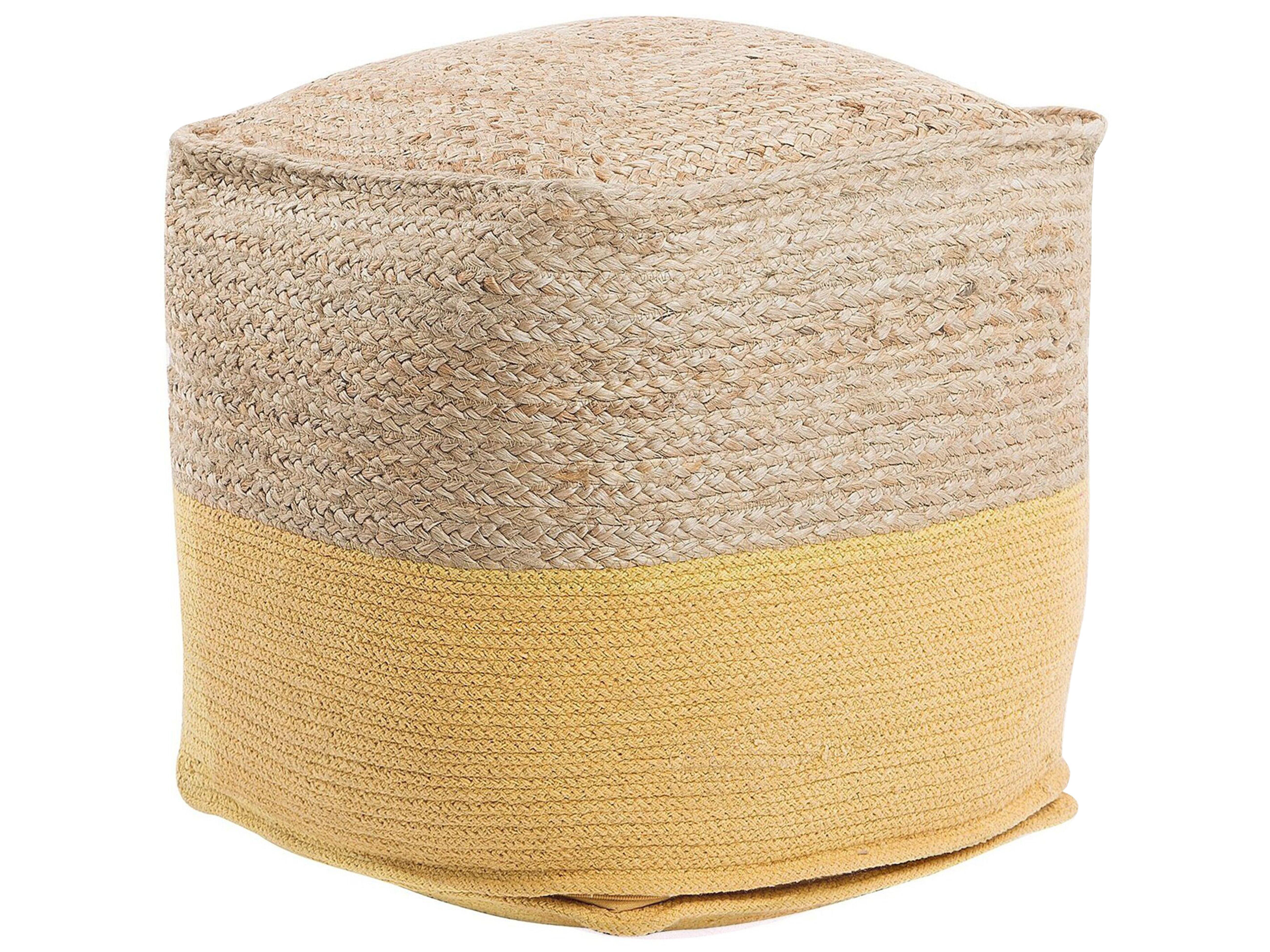 POUF Kirama 44/44/44 cm - Beige, Naturmaterialien (44/44/44cm) - Beliani