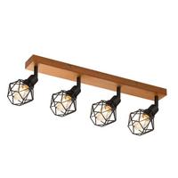 DECKENSTRAHLER Flynt 4-flammig 11/21.5/50 cm - Schwarz, Metall (11/21.5/50cm) - Nettlife