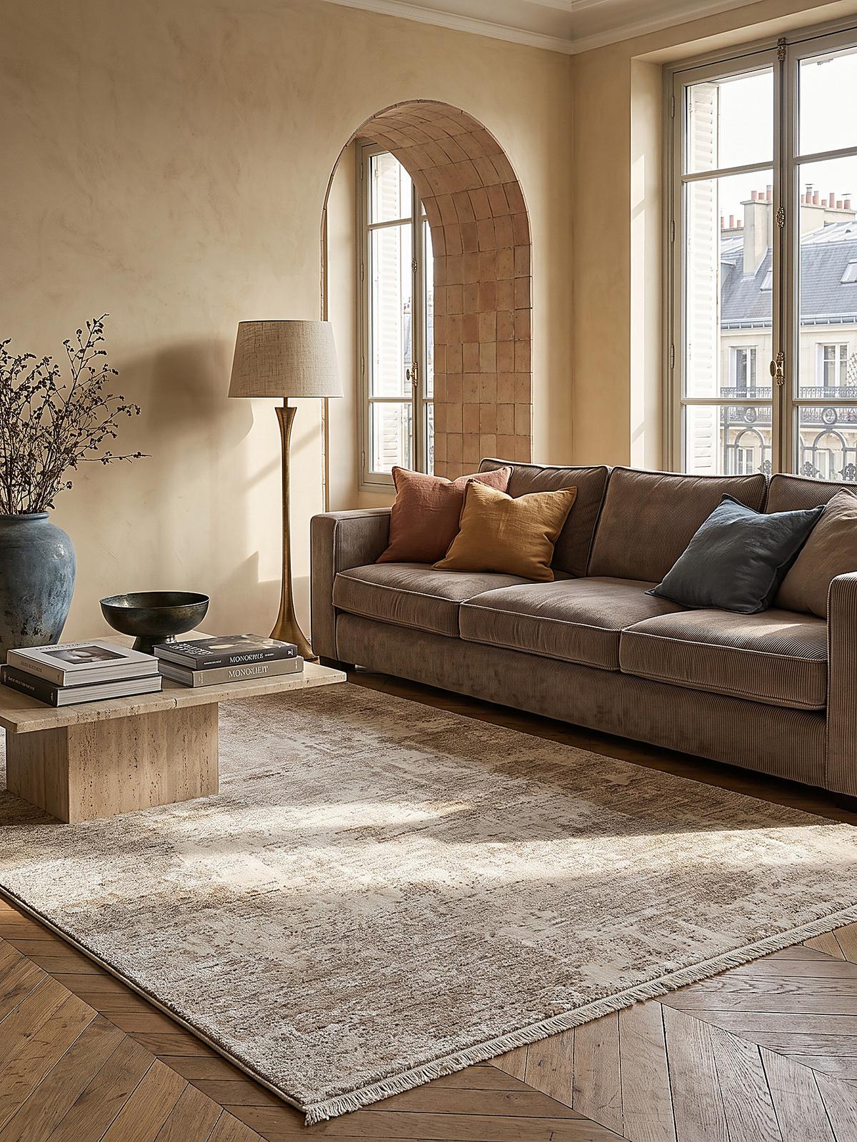 KURZFLORTEPPICH Abstrakt SCRIVIA Polypropylen Beige 200 x 290 cm - Beige, Textil (200/290cm) - KADIMA DESIGN
