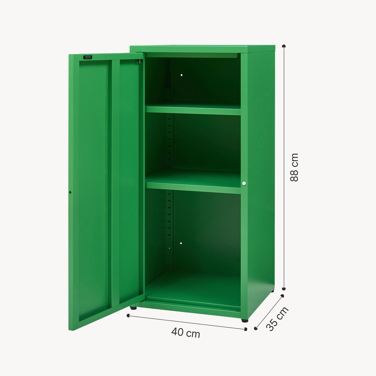 AKTENSCHRANK Burlöv - Grün, Metall (40/88/35cm) - [en.casa]