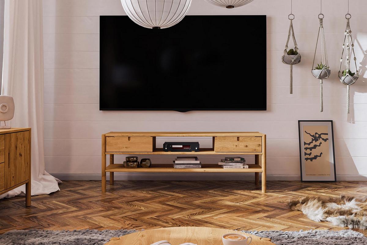 TV-SCHRANK INA Wildeiche - Mokka, Holz (160/59/46cm) - byoak