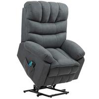 RELAXSESSEL Elektrisch Fernsehsessel mit Aufstehhilfe, Liegefunktion, Dunkelgrau - Dunkelgrau/Schwarz, Textil/Metall (93/112/100cm) - HOMCOM