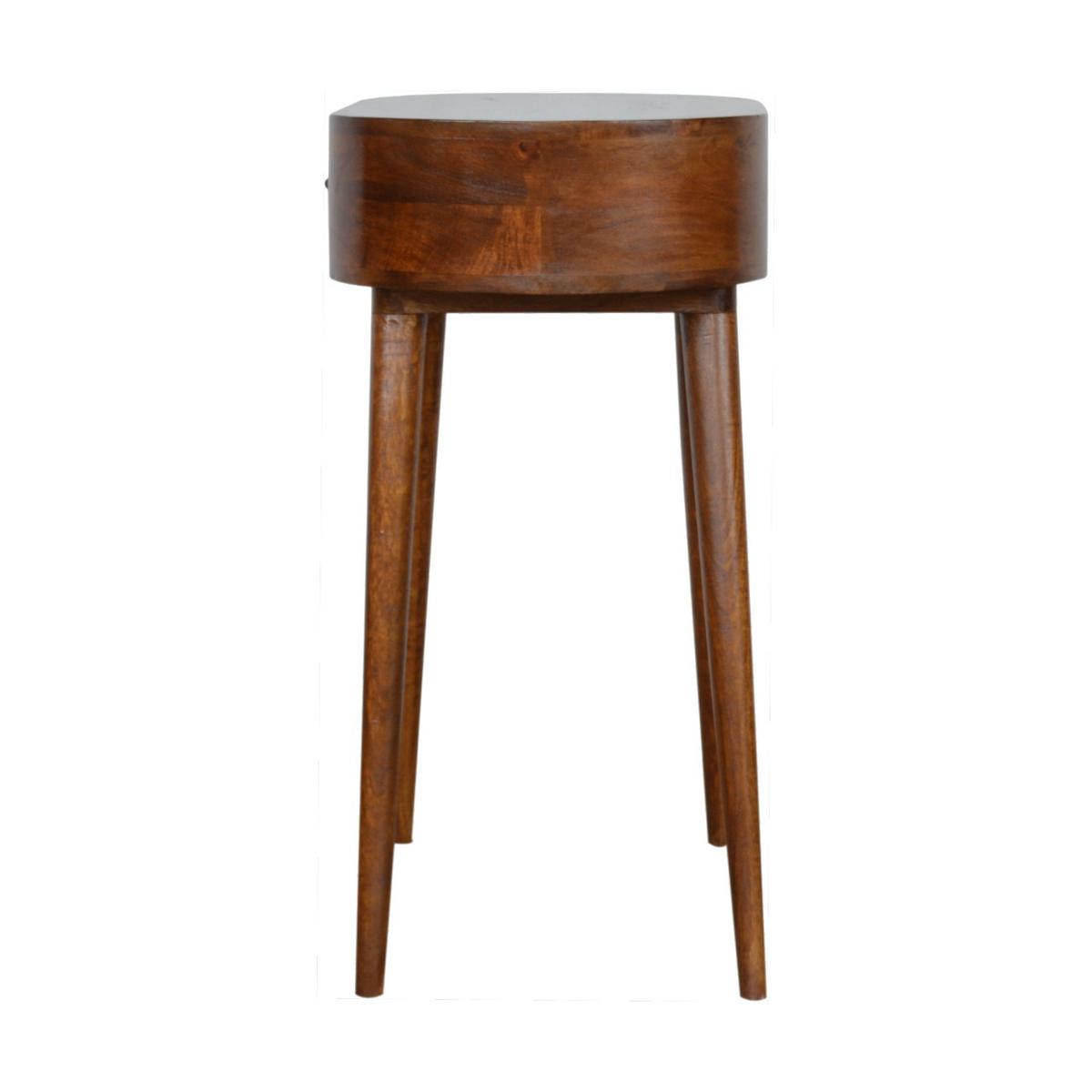 KONSOLENTISCH im Kastanienholz-Finish aus MassivholZ, 1 Schublade, Nordische Beine - Messingfarben/Braun, Holz/Metall (40/80/78cm) - Artisan Furniture