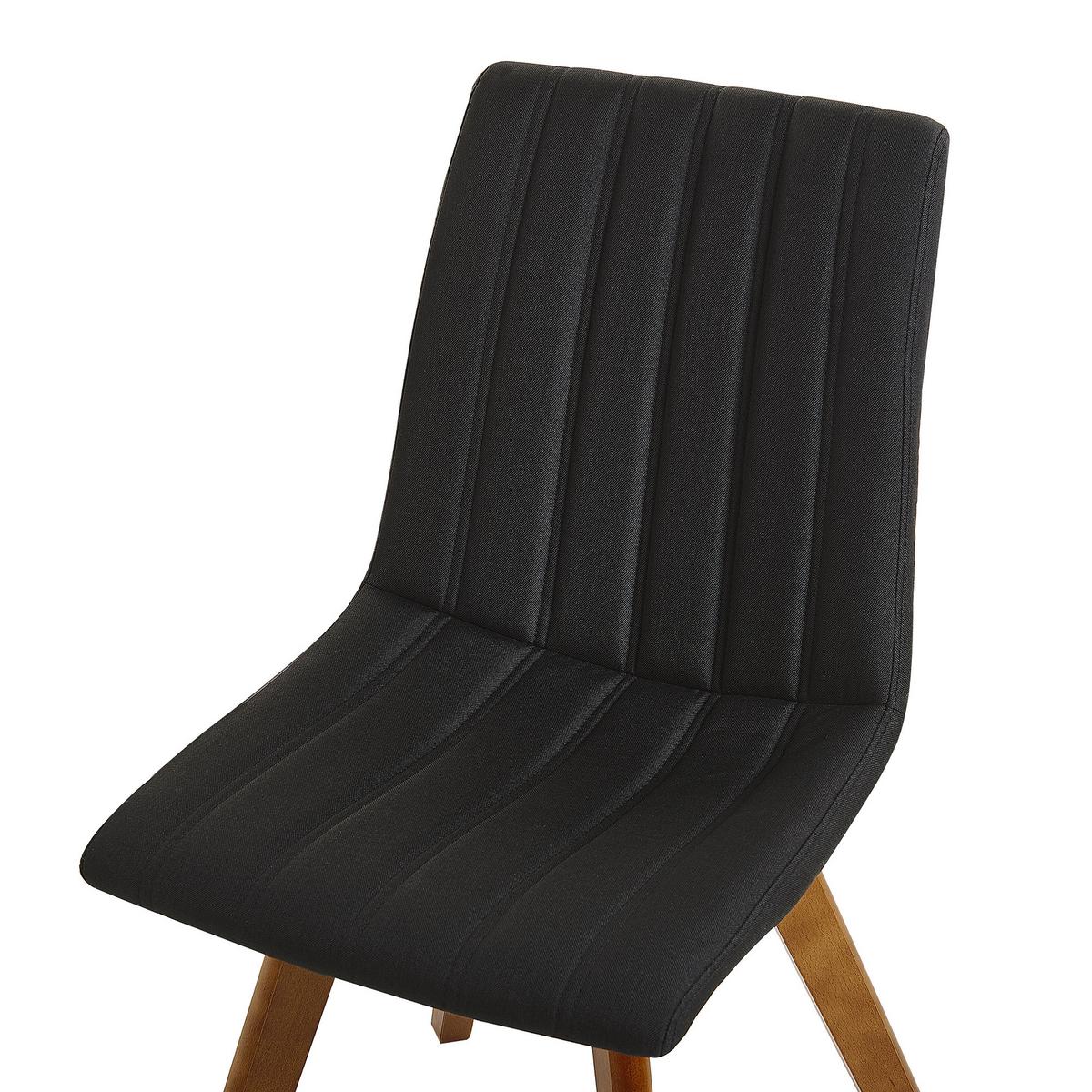 ESSZIMMERSTUHL 2er-Set Polsterbezug Schwarz Calgary - Schwarz, Holz/Textil (45/84/53cm) - Beliani