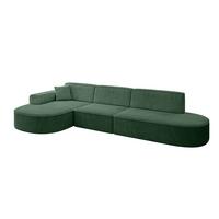 ECKSOFA Ottomane Links MARI-L2 - 328x171x79 cm Grün Cord - Schwarz/Grün, Holzwerkstoff/Kunststoff (171/321cm) - ALTDECOR