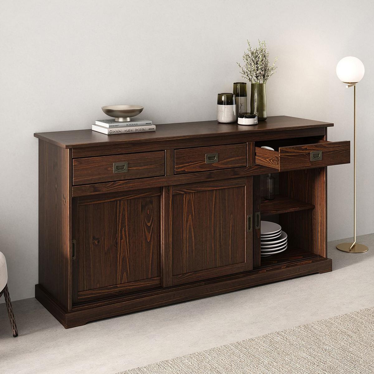 ANRICHTE SAVONA nussbaum - Nussbaumfarben, Holz (160/84/45cm) - IDIMEX