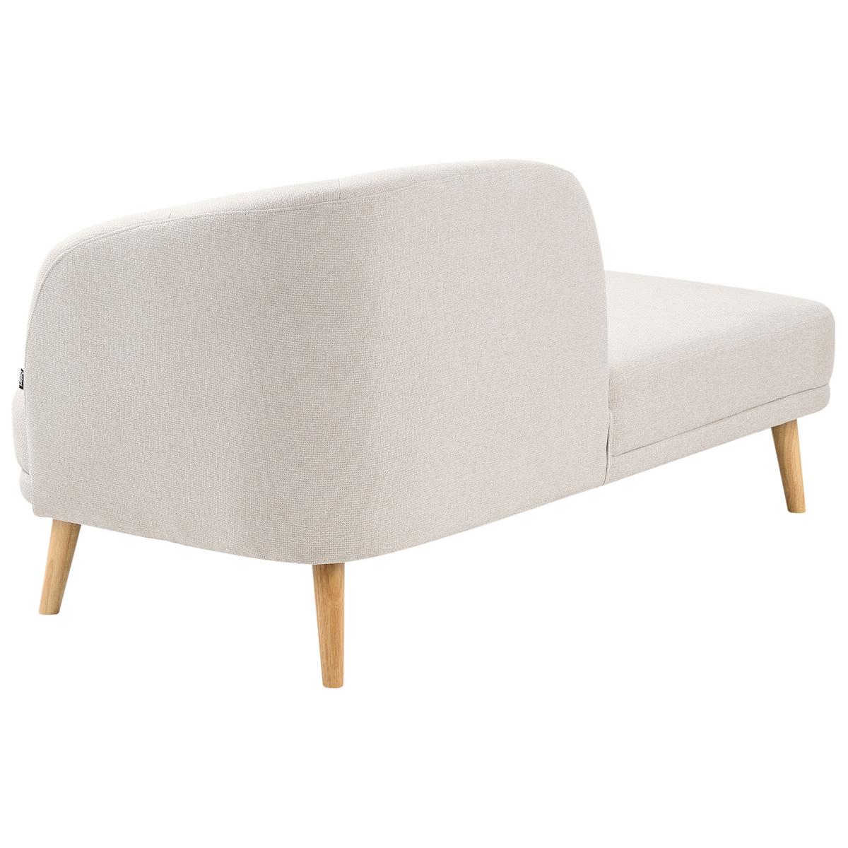 CHAISELONGUE-RECHTSSEITIGE Stoff Hellbeige Tanlay - Beige/Braun, Textil (74/78/153cm) - Beliani