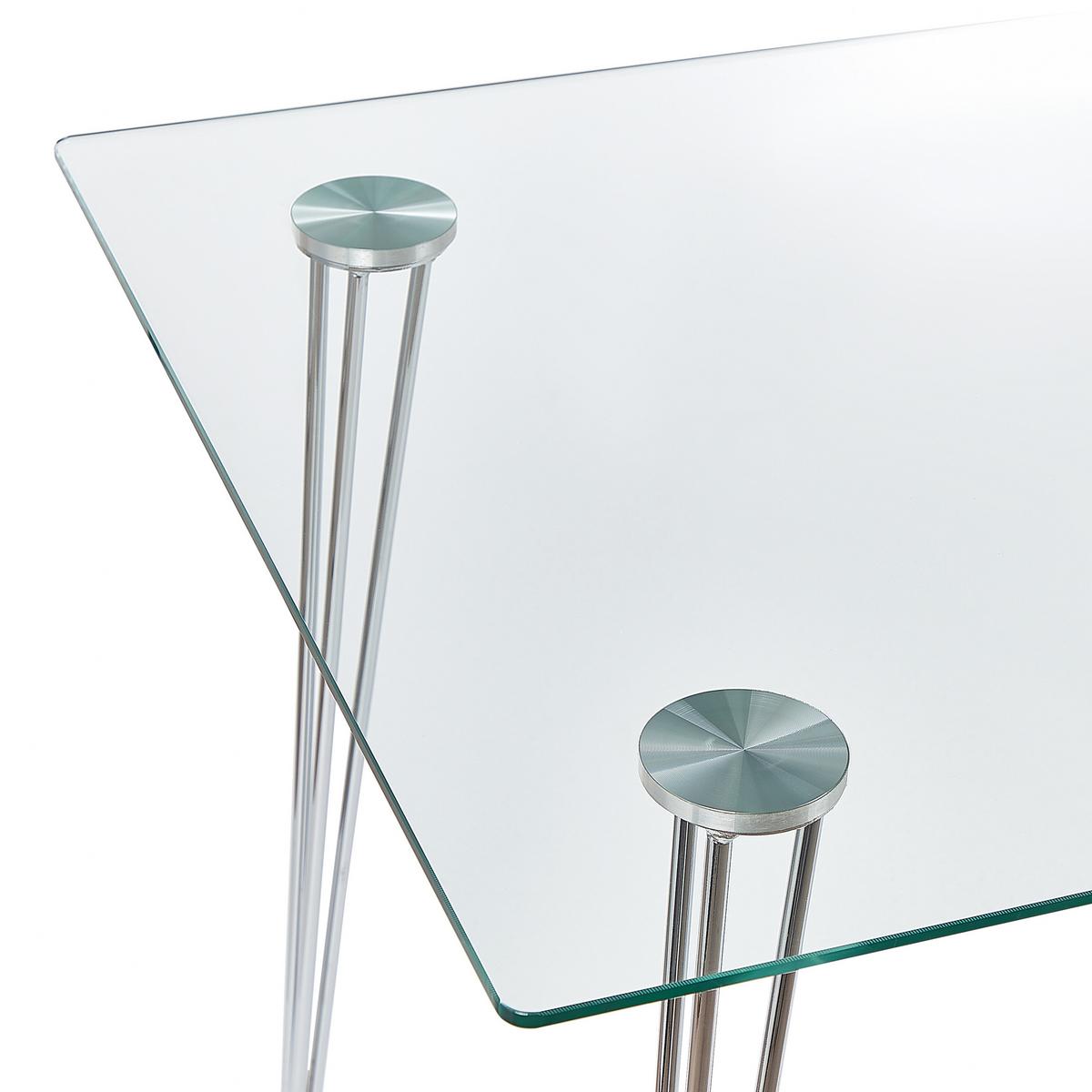 ESSTISCH 120/70/74 cm Silberfarben Rechteckig Winston - Silberfarben, Glas (120/70/74cm) - Beliani
