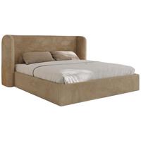 POLSTERBETT EMORA CLASSIC 160/200 - Beige Plüsch - Multipocket-Matratze - Beige, Textil (160/200cm) - MKS