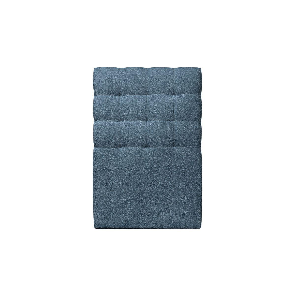 KOPFTEIL gepolstert - Gesteppt – blauer Bouclé-Stoff - 90 cm - Blau/Beige, Karton/Holz (90/120/10cm) - Sommeil de Plomb