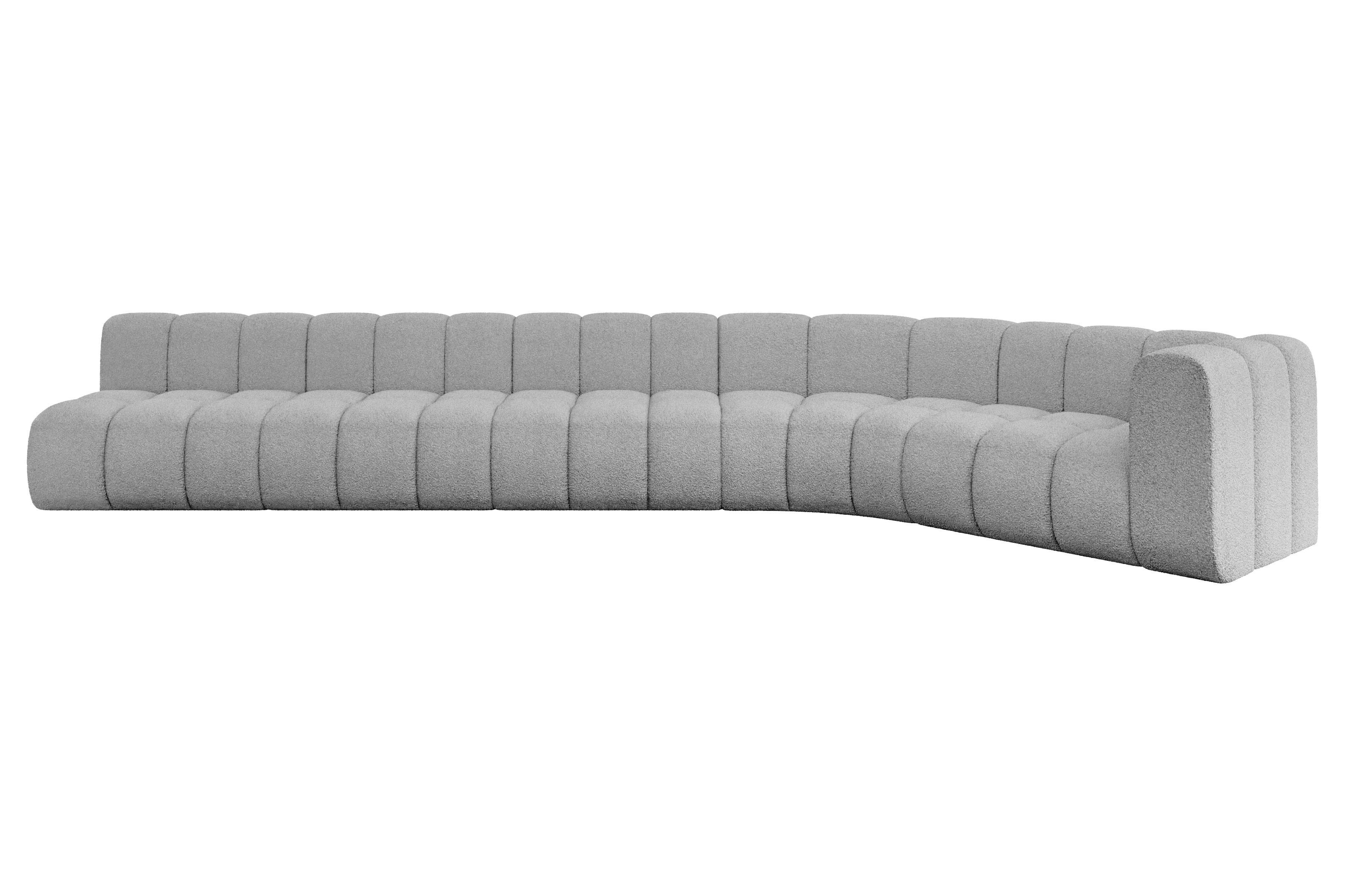ECKSOFA modulares Sofa Karex-L3 - 490x194x70 cm Hellgrau - Hellgrau, Holzwerkstoff/Textil (490/194cm) - ALTDECOR