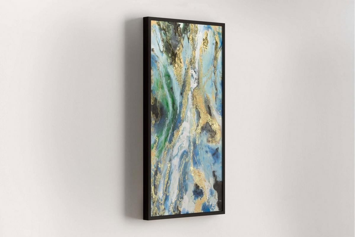 ACRYLBILD HANDGEMALT 60/120 cm - Blau/Weiß, Holz/Textil (60/120cm) - KUNSTLOFT