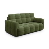 SOFA MELLOW 2,5-Sitzer, olive - Schwarz/Grün, Holz/Textil (183/87/98cm) - Wozimo
