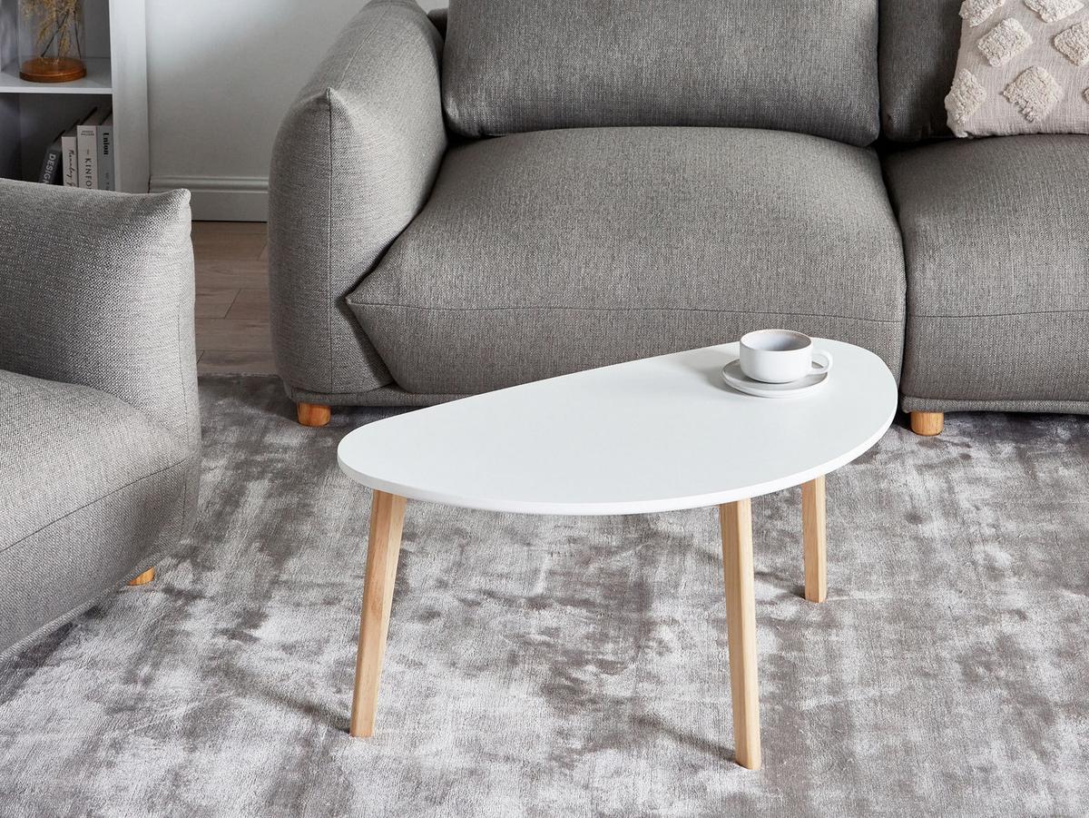 COUCHTISCH Weiß Fly - Hellbraun, Holzwerkstoff (48/83/40cm) - Beliani