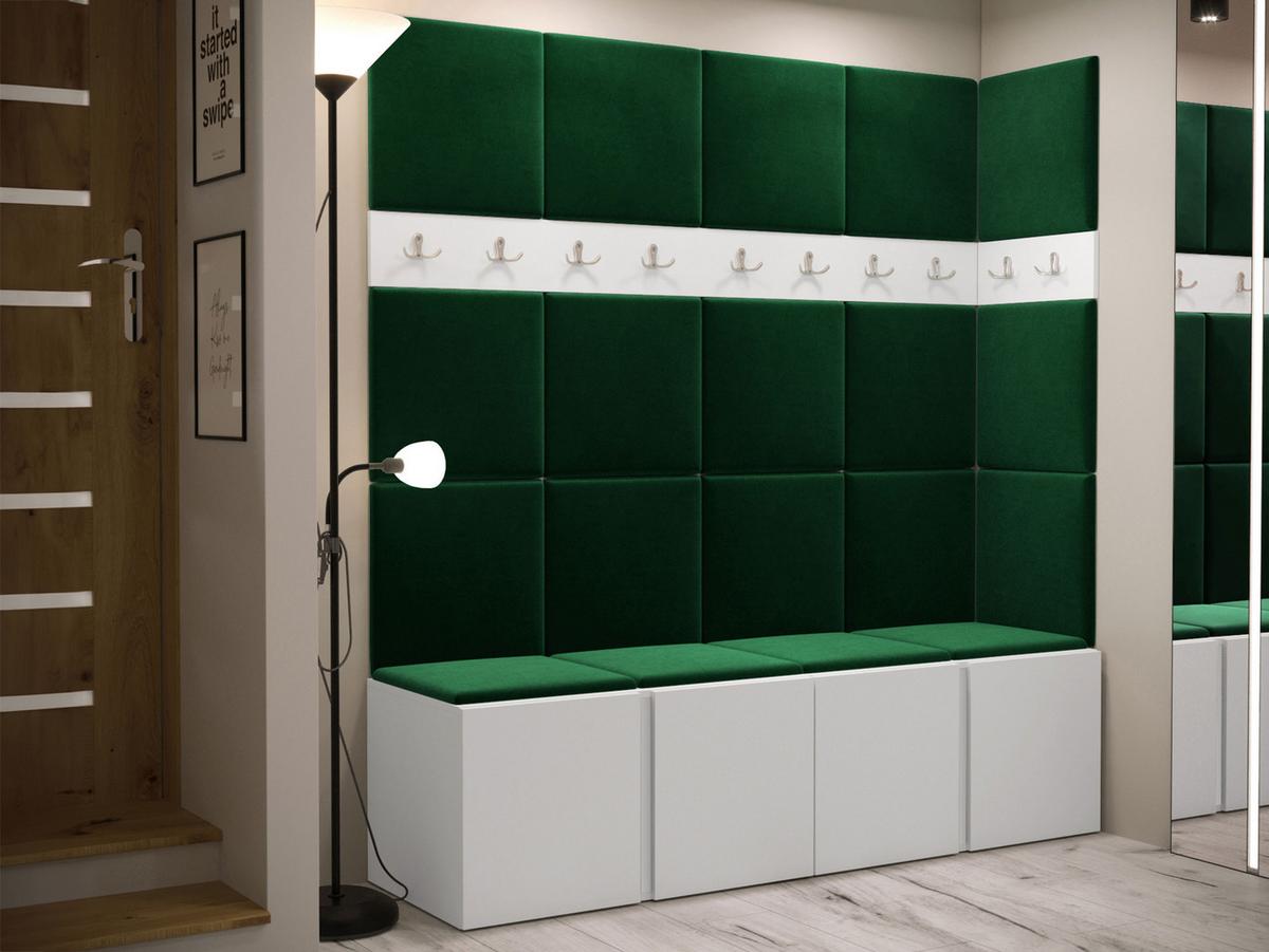 GARDEROBEN-SET Orion II - Weiß/Grün, Holzwerkstoff/Kunststoff (168/186/46cm) - MIRJAN24