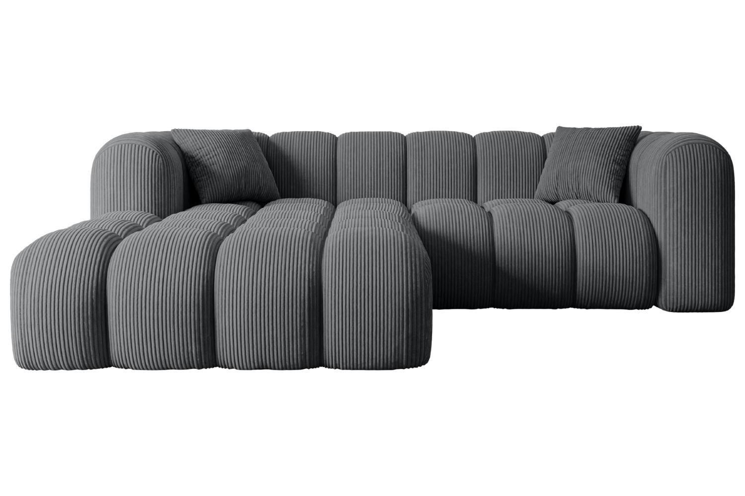 ECKSOFA Ottomane Links OLEA-L1 - 231x173x74 cm Dunkelgrau - Dunkelgrau/Schwarz, Holzwerkstoff/Kunststoff (190/242cm) - ALTDECOR