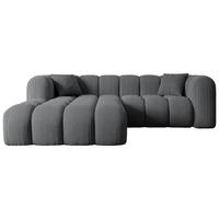 ECKSOFA Ottomane Links OLEA-L1 - 231x173x74 cm Dunkelgrau - Dunkelgrau/Schwarz, Holzwerkstoff/Kunststoff (190/242cm) - ALTDECOR