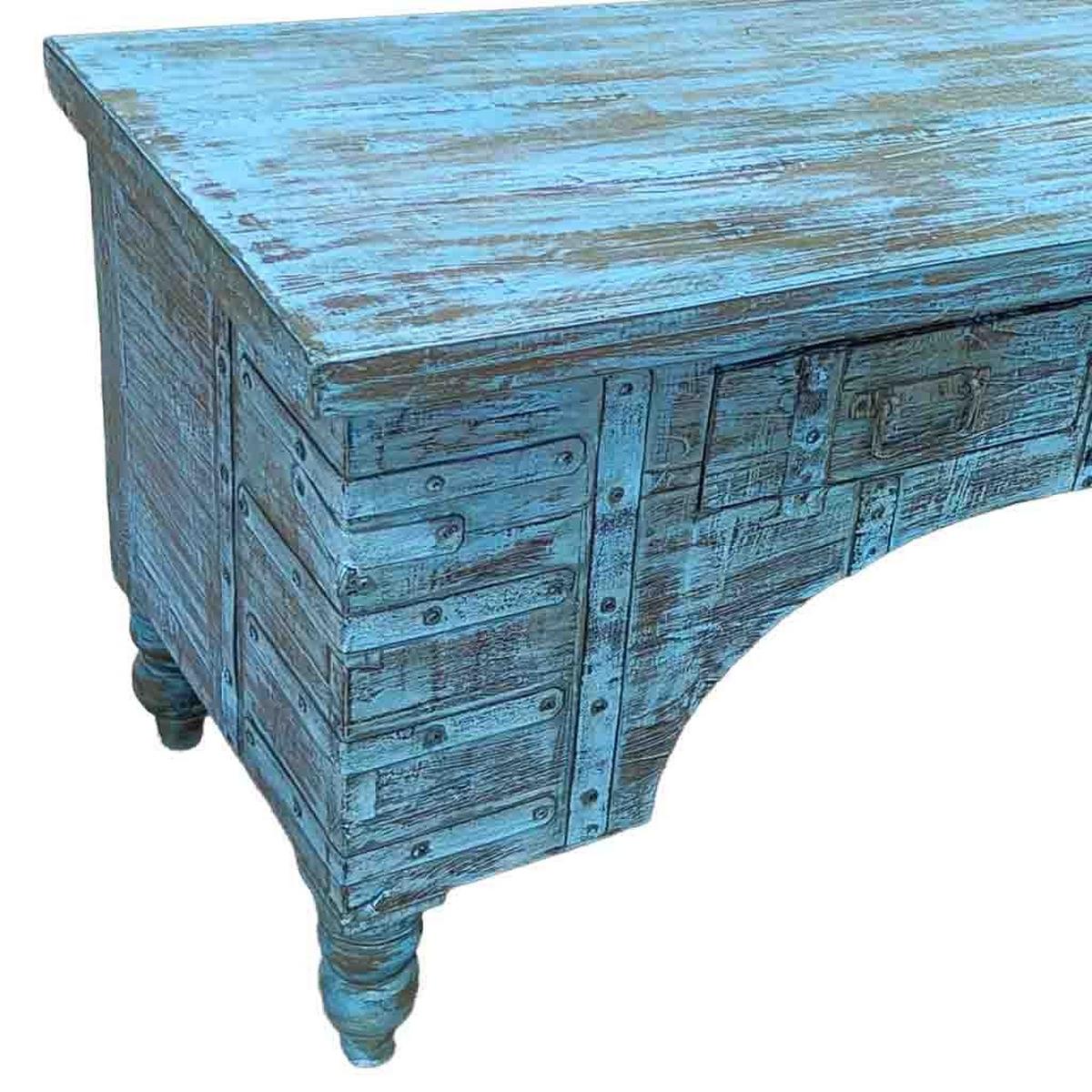 TV-LOWBOARD aus Holz, 175x45x57cm - Blau, Holz (175/57/45cm) - Wanderlust